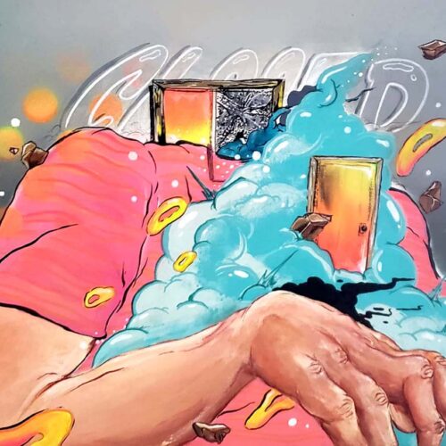 Abstract background image accompanying the 'Call to Artists' section, encouraging artists to explore new challenges and opportunities.