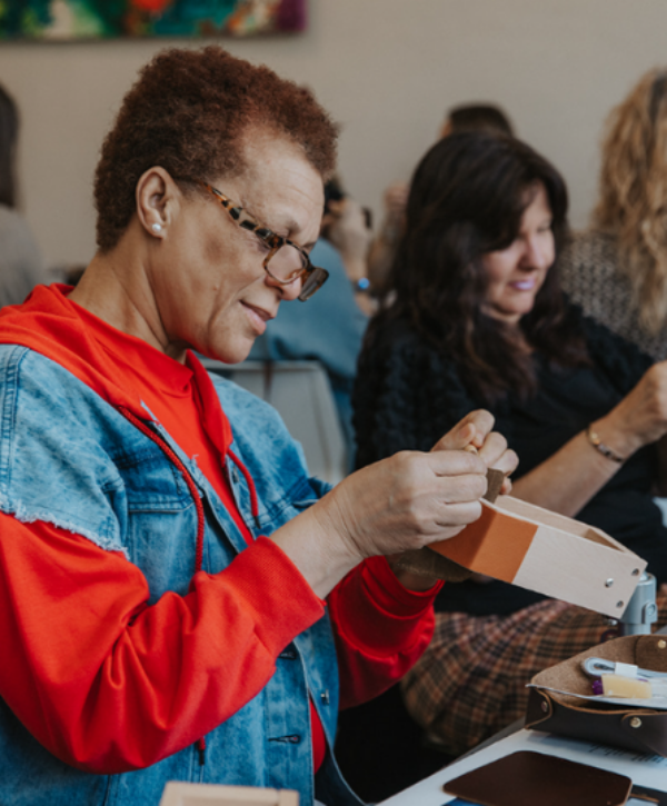 Participants engaging in an adult art class at Thomasville Center for the Arts, exploring various artistic techniques and mediums."