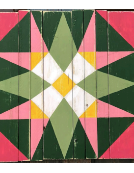 Colorful yarn installations adorning public spaces in the Creative District, adding a whimsical touch to the urban landscape.